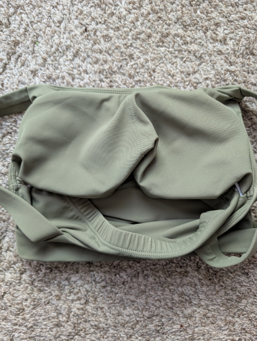 Olive Green Wide Strap Sports Bra With Removable Pads Sz XS‎ Aspire - Picture 4 of 6